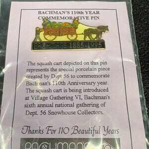 NWT, Bachman's  110th Year Commemorative Pin, dated 1885-1995